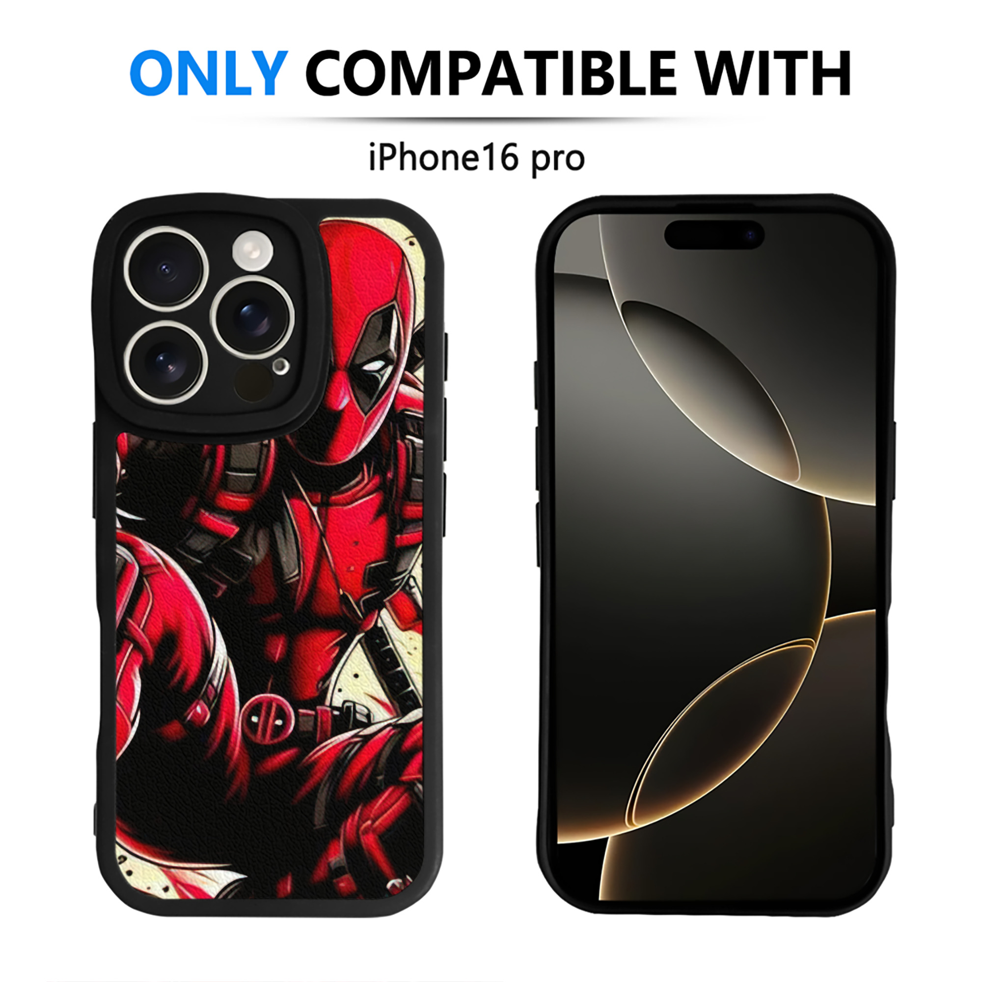 （画像用） Deadpool デッドプール 【iPhone 16シリーズ対応】シリコンスマホケース（レザー調） 材質：シリコン